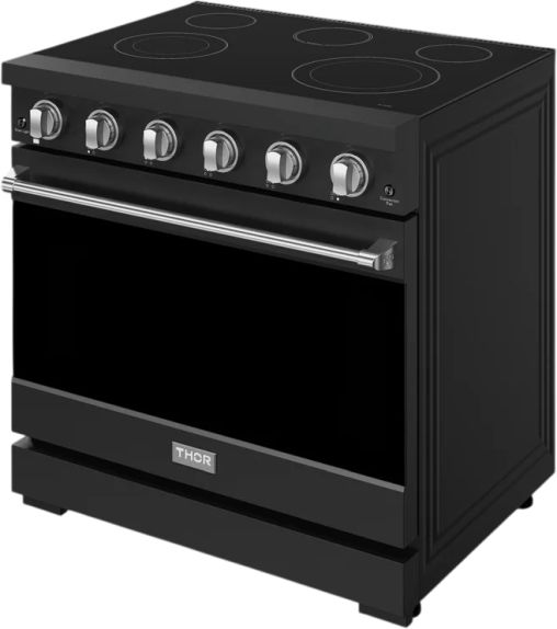 Thor Kitchen® Gordon Ramsay 36" Black/Stainless Steel Freestanding Pro Style Electric Range-3