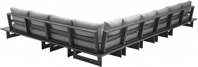 Meridian Furniture Maldives 7-Piece Gray/Black Fabric Outdoor Modular Sectional-3