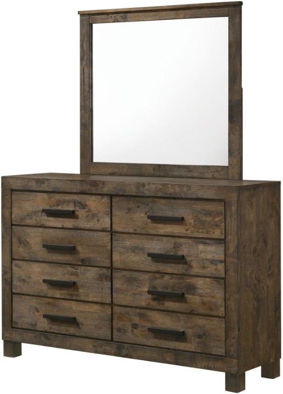 Coaster® Woodmont Rustic Golden Brown Dresser with Mirror -2