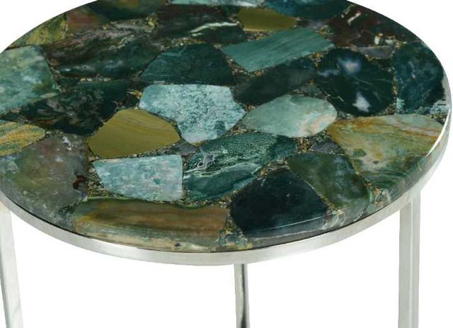 Steve Silver Co. Foster Green Chairside Table with Chrome Base-3