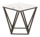 Zuo® Modern Tintern White Marble End Table with Antique Brass Base-2
