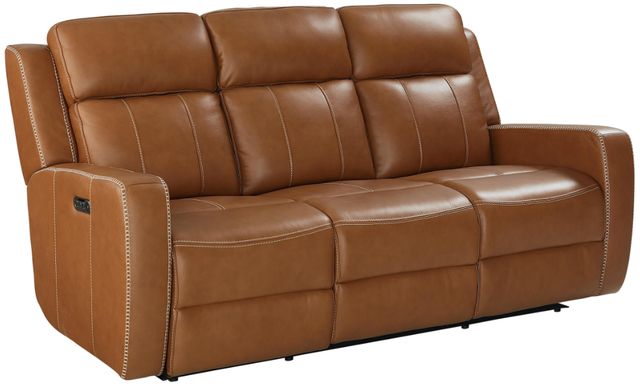 Bassett® Furniture Club Level Norwood Tan Power Reclining Sofa-1