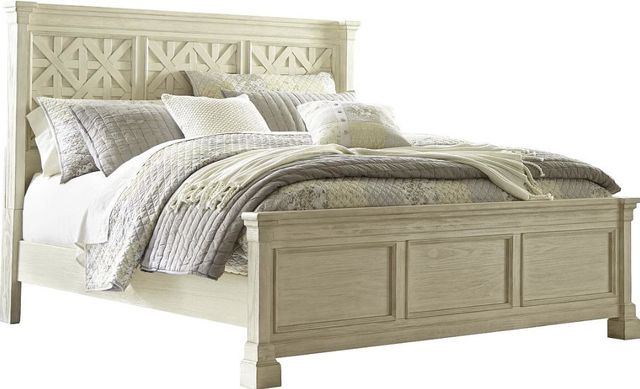 Signature Design by Ashley® Bolanburg 3-Piece Antique White King Panel Bed Set-1