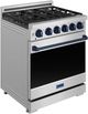 Thor Kitchen Gordon Ramsay Collection 30" Stainless Steel Pro Style Liquid Propane Range with Precision Knob Control in Blue Trim-2