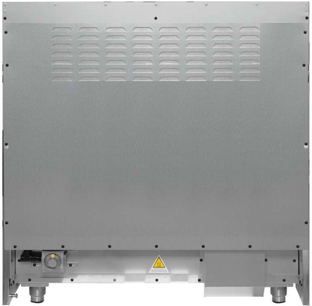 FORNO® Galiano 36" Stainless Steel Pro Style Dual Fuel Range with Black Door with Antique Brass Accents-2