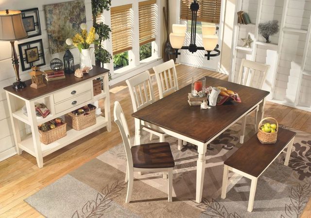 Signature Design by Ashley® Whitesburg Brown/Cottage White Dining Bench-6