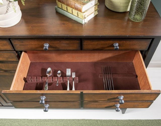 Legacy Classic Fenmore Dark Mocha/Distressed Cherry Credenza-3