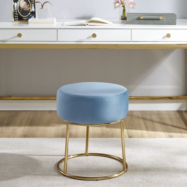 Linon Bardot Blue Vanity Stool -3
