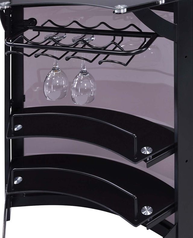 Coaster® Dallas Smoked/Black 3-Bottle Wine Rack Bar Unit-4