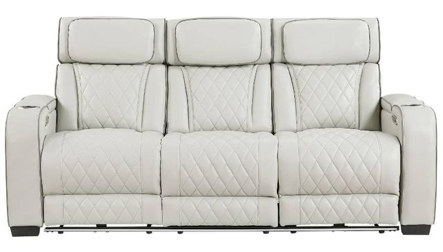 Homelegance® Fairway Taupe Double Power Reclining Sofa with Drop-Down Console-2