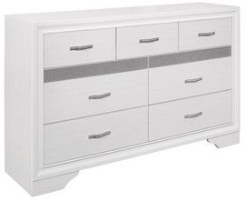 Mazin Furniture Luster White Dresser-1