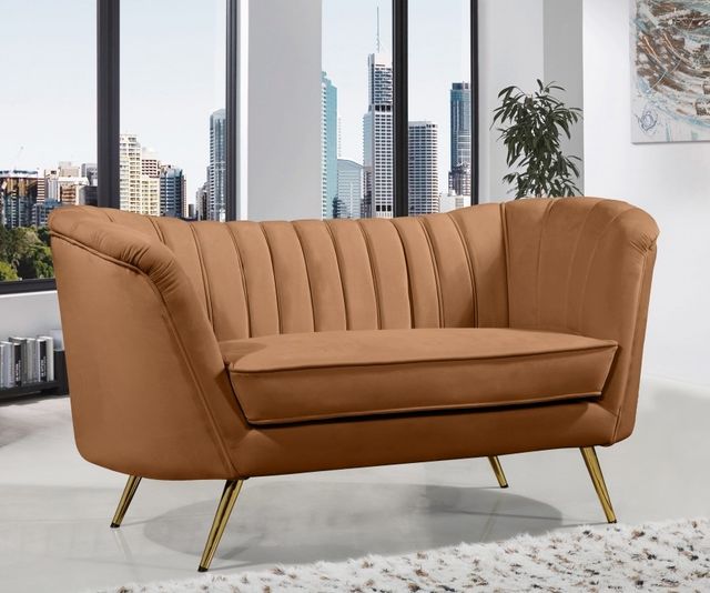 Meridian Furniture Margo Saddle Velvet Loveseat-2