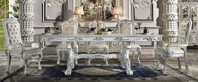 ACME Furniture Dresden Bone White Extendable Dining Table with 2-Leaves-1