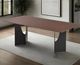 Armen Living Zoey Maroon Glass Dining Table with Black Base-1