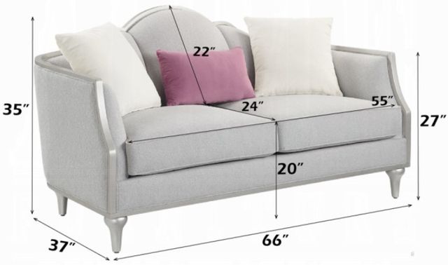 ACME Furniture Kasa Beige/Champagne Loveseat-2