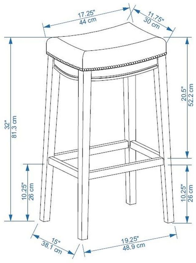 Linon Claridge Brown/Natural Bar Stool-2