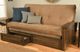 Kodiak Furniture Washington Suede Peat/Rustic Walnut Full Storage Futon with Mattress-1