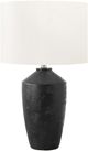 Monarch Specialties Inc. Black Concrete Table Lamp with Ivory Shade-0