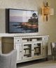 Lexington Home Oyster Bay Shadow Valley Burnished Stainless Steel Media Console with White Base-1