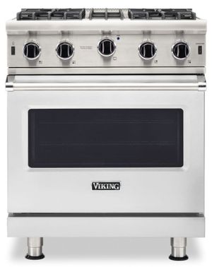front view of the Viking® 5 Series 30" Stainless Steel Freestanding Liquid Propane Range