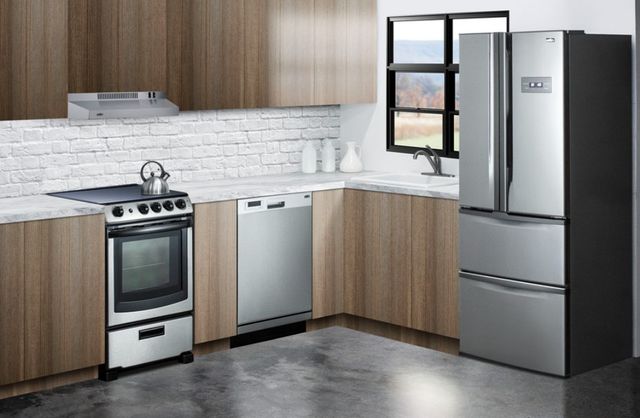 Summit® 24" Black/Stainless Steel Electric Range and Convertible Hood-4