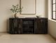International Furniture Direct Balam Stained Dark TV Stand-1