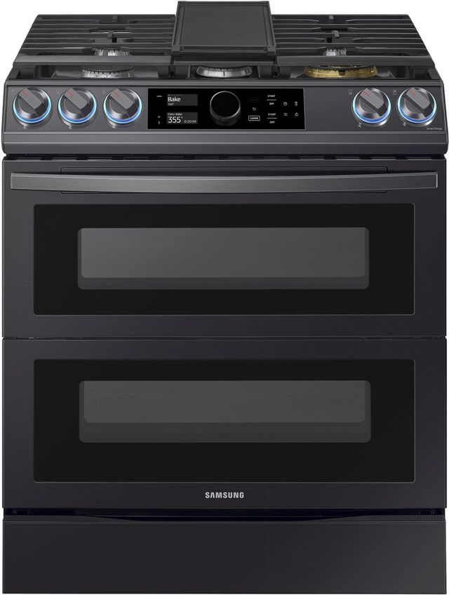 Samsung 30" Fingerprint Resistant Black Stainless Steel Slide In Dual Fuel Range