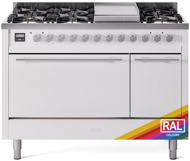 Ilve® Professional Plus II 48" Custom RAL Color Pro Style Dual Fuel Range-0