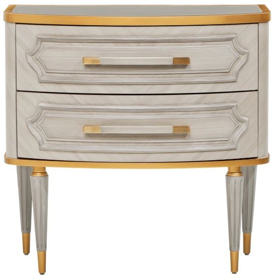 Michael Amini® St. Charles Dove Gray 2-Drawer Nightstand-1