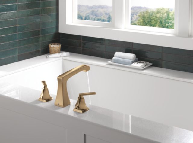 Delta Ashlyn® Roman Champagne Bronze Tub Trim-2