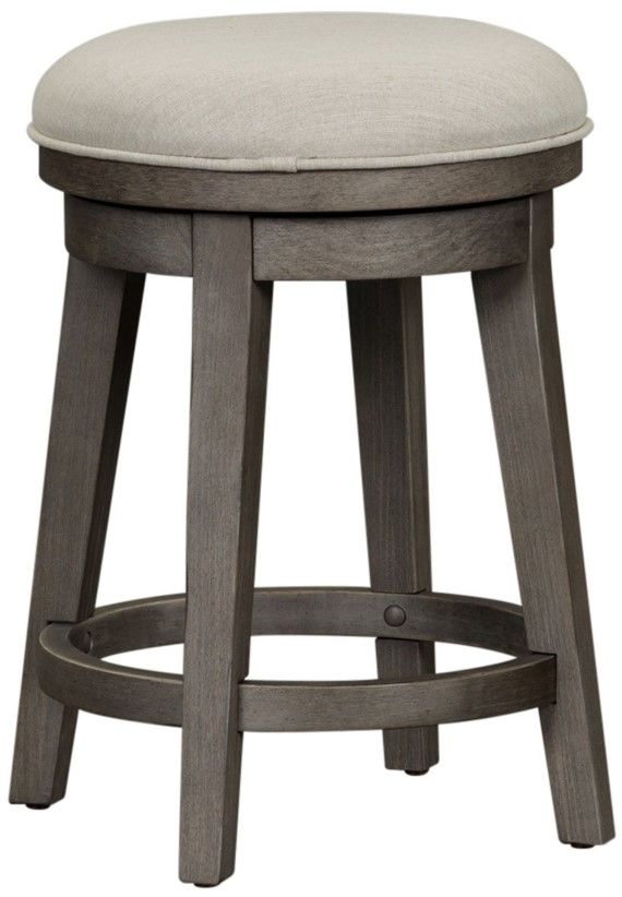 Liberty Furniture Modern Farmhouse Dusty Charcoal/Gray Console Swivel Stool-0
