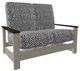Telescope Casual Leeward Agra Classic/Storm Fabric/Polymer Outdoor MGP Cushion Hidden Motion Loveseat with Chestnut Rustic Polymer Arms-0