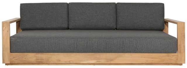 Dovetail Furniture Darlene Charcoal/Natural Fabric/Teak Outdoor Sofa -1