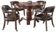 Steve Silver Co. Tournament 6-Piece Black/Medium Cherry Dining Game Table Set-0
