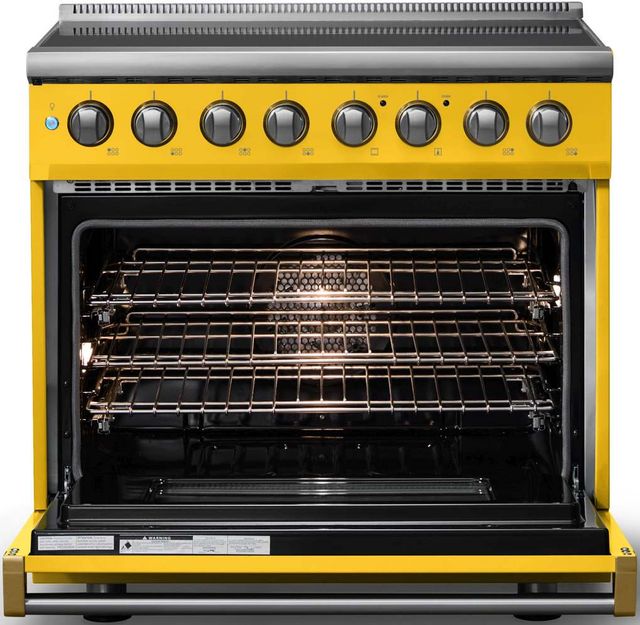 Viking® 5 Series 36" Daffodil Pro Style Induction Range with Brushed Brass Trim-1