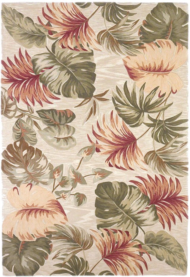 KAS Rugs Sparta Beige Palm Leaves 5'x8' Rug-0