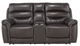 Mazin Furniture Lance Brown Power Double Reclining Loveseat with Console-1