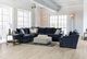 Furniture of America® Darlington Ivory/Navy Ottoman-3