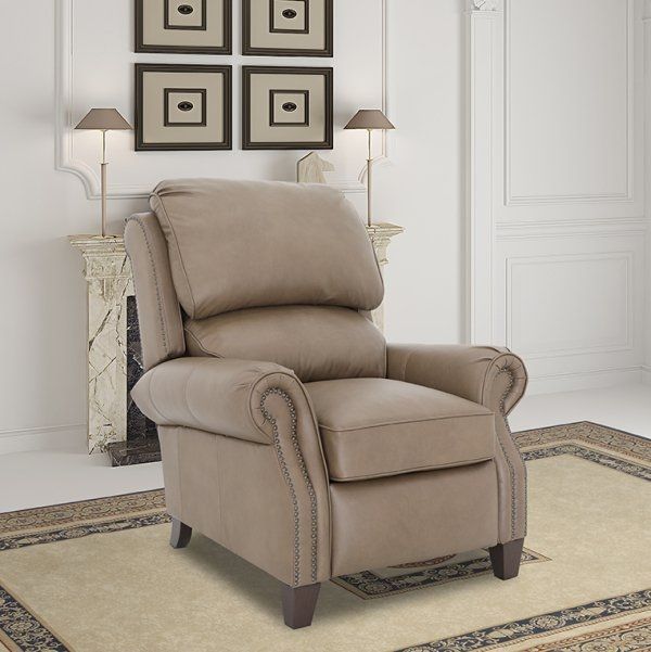 BarcaLounger® Churchill Cashmere Taupe Leather Manual Recliner-2