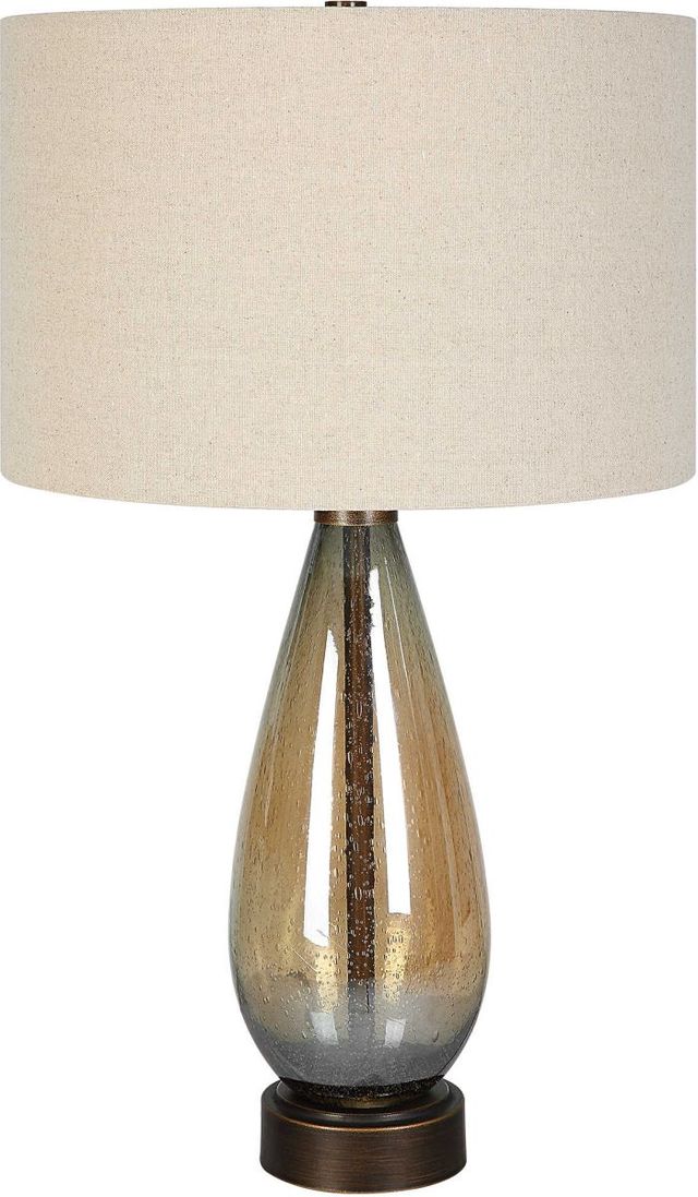 Uttermost® Baltic Dark Amber Teardrop Glass Table Lamp-2