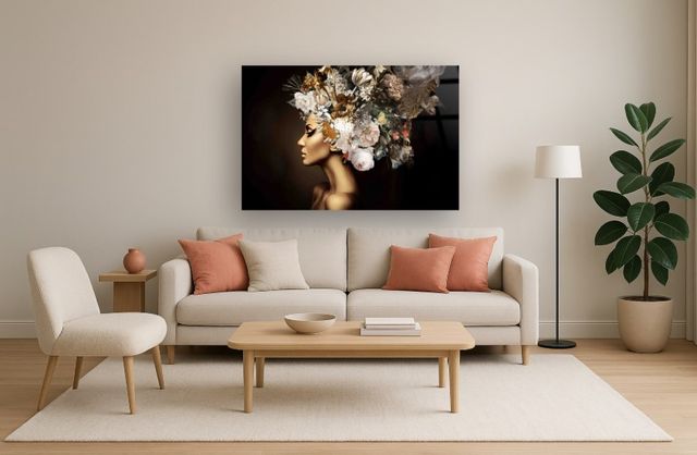 Classy Living Dramatic A Floral Mind Wall Art-1