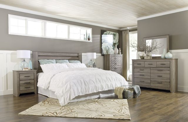 Signature Design by Ashley® Zelen 3-Piece Warm Gray King/California King Panel Headboard Set-4