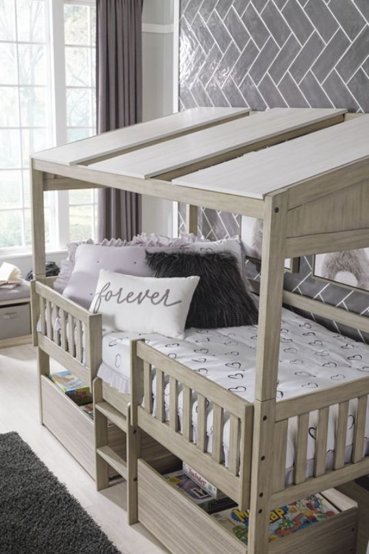 Signature Design by Ashley® Wrenalyn Two-Tone Twin Loft Bed with Under Bed Bin Storage-2