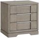 Elements International Kelis Gray 3-Drawer Nightstand with USB-0