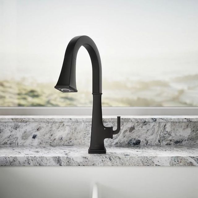 KOHLER® Riff® Matte Black Touchless Kitchen Sink Faucet with 3-Function Sprayhead-3