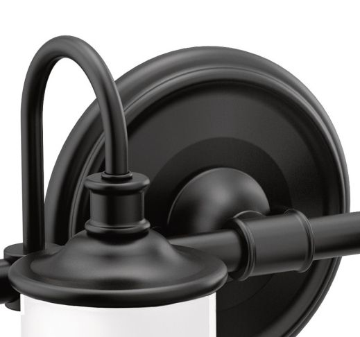 Moen® Belfield™ Matte Black Two Globe Bath Light-1