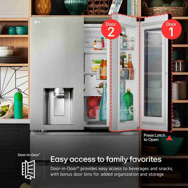 LG 36 in. 28.6 Cu. Ft. PrintProof™ MyColor™ Stainless Steel French Door Refrigerator-7
