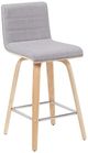 Armen Living Vienna 3-Piece Gray/Oak Swivel Counter Stool Set-0