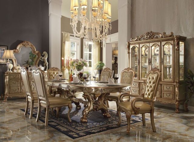 ACME Furniture Dresden Gold Patina Dining Table with Bone Accents-1