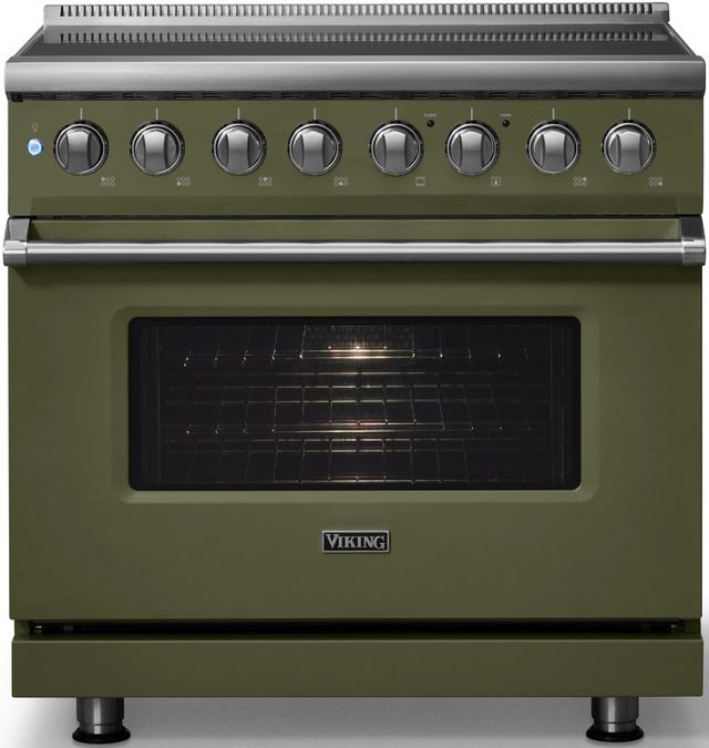 Viking® 5 Series 36" Martini Pro Style Induction Range with Polished Chrome Trim-3
